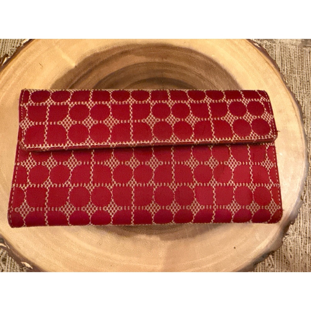kate spade NEW YORK Geometric Noel‎ Trifold Large Red Polka Dot  WALLET